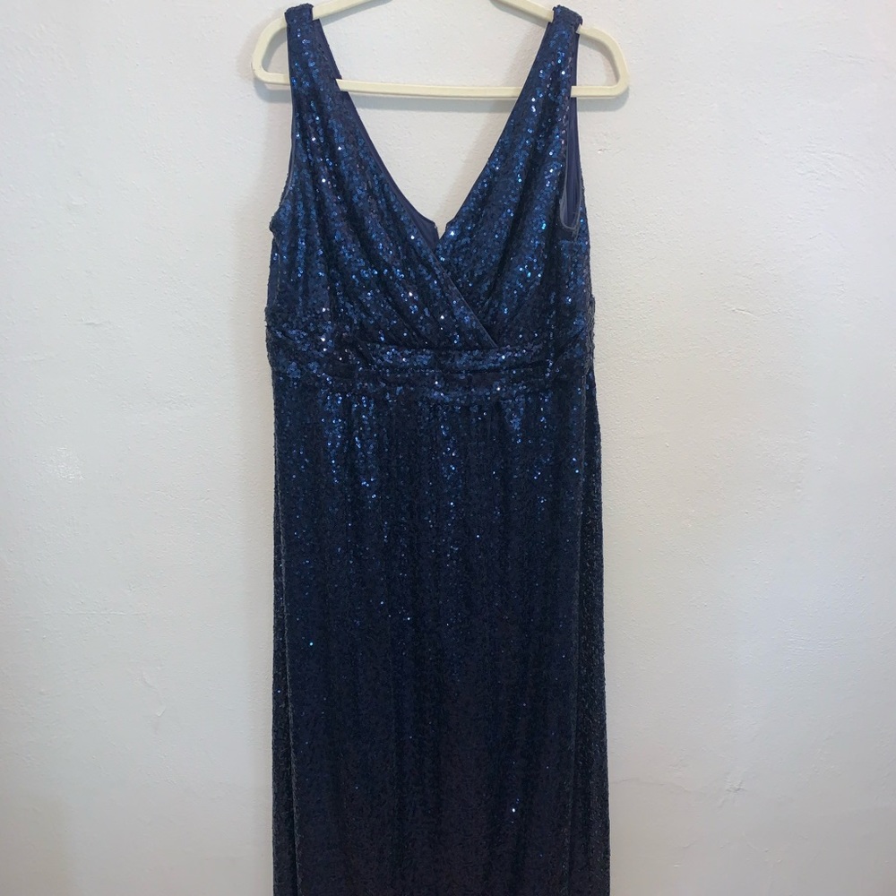 Navy blue sequence  Bridesmaid dress